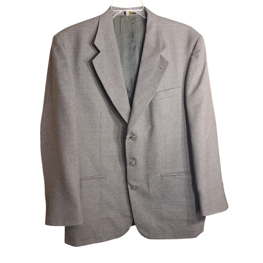 Stafford Men's Three‎ Button Executive Blazer Suit Jacket Sport Coat Gray 44R